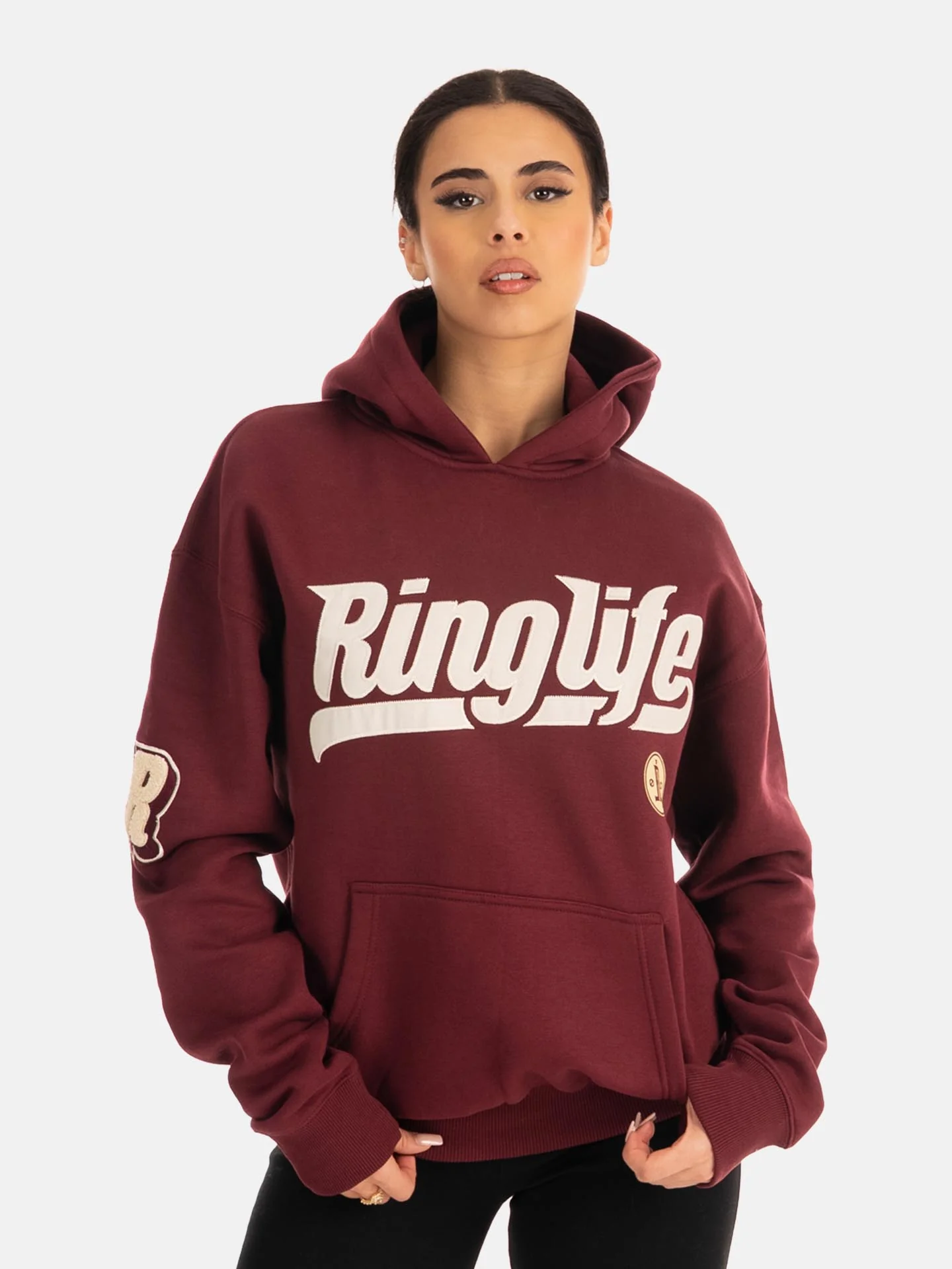 RINGLIFE Hoodie, College, dunkelrot - Image 10